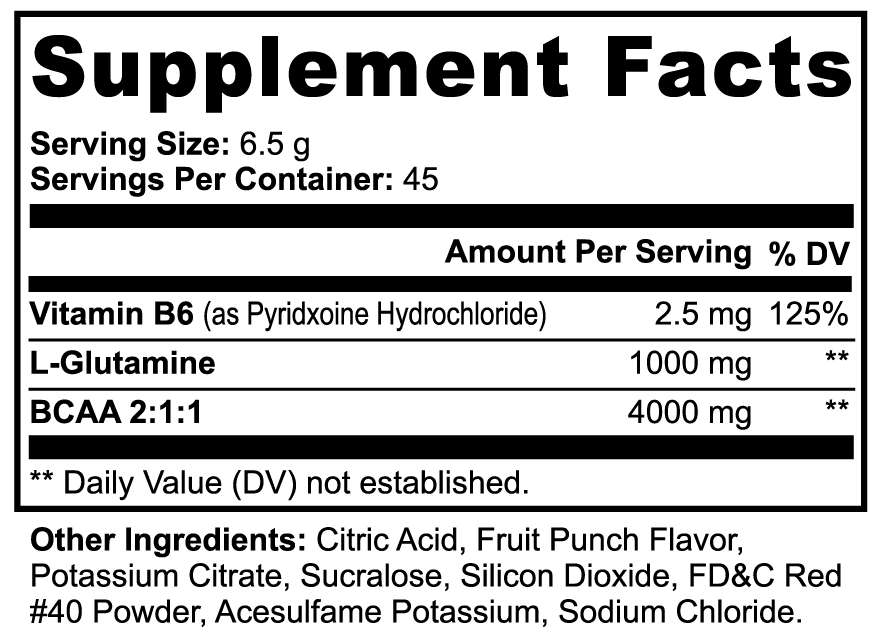 BCAA + Recovery Powder (Fruit Punch)