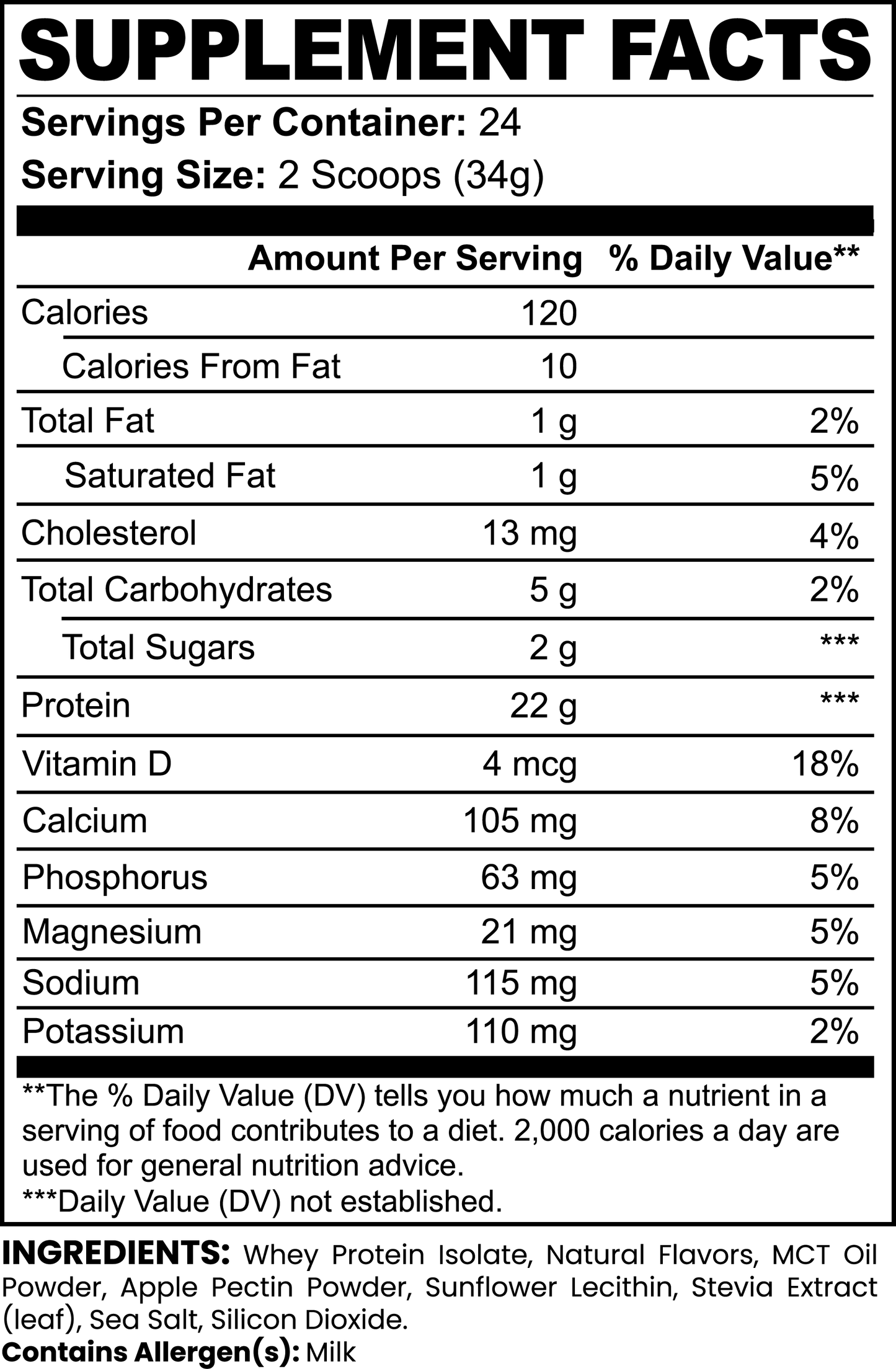 Advanced Protein 100% Whey Isolate (Vanilla)